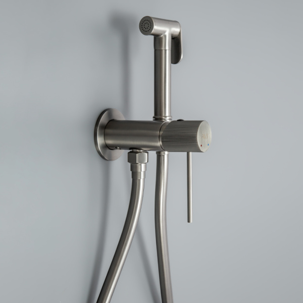 Гигиенический душ со смесителем AVS Pulse оружейная сталь