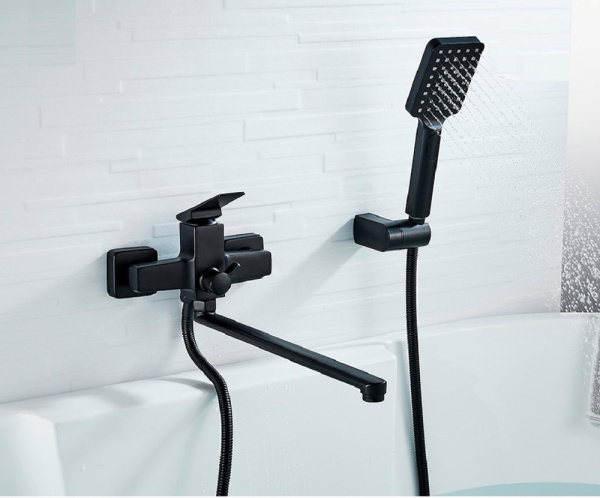 Смеситель универсальный Accoona H124F A71124F черный матовый