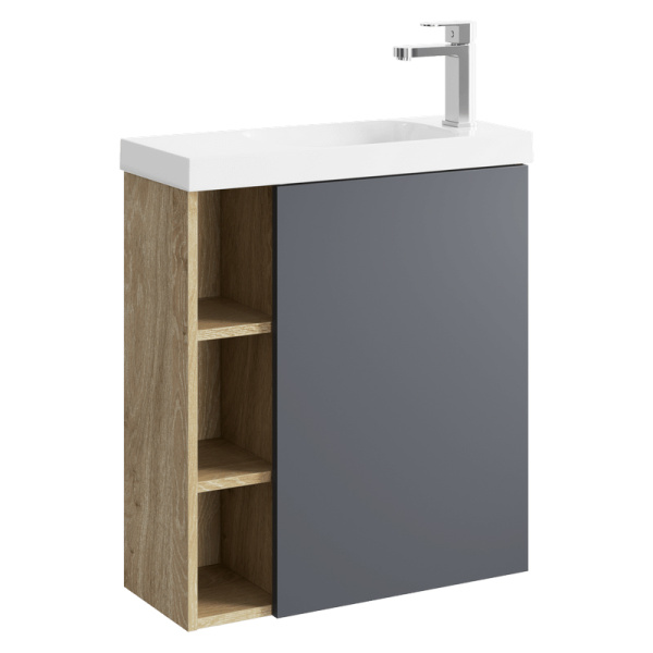 Тумба с раковиной Aqwella Alba ALB0106RDD+ALB0706GRМ 60 серая матовая