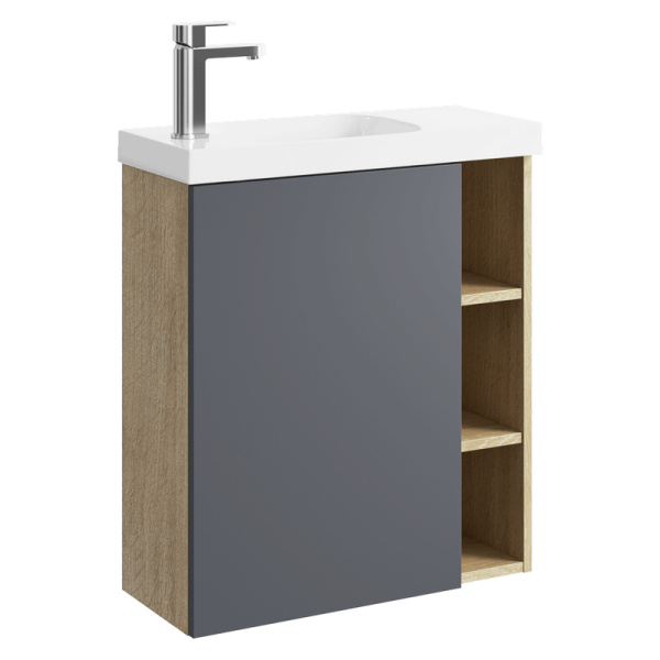 Тумба с раковиной Aqwella Alba ALB0106LDD+ALB0706GRМ 60 серая матовая