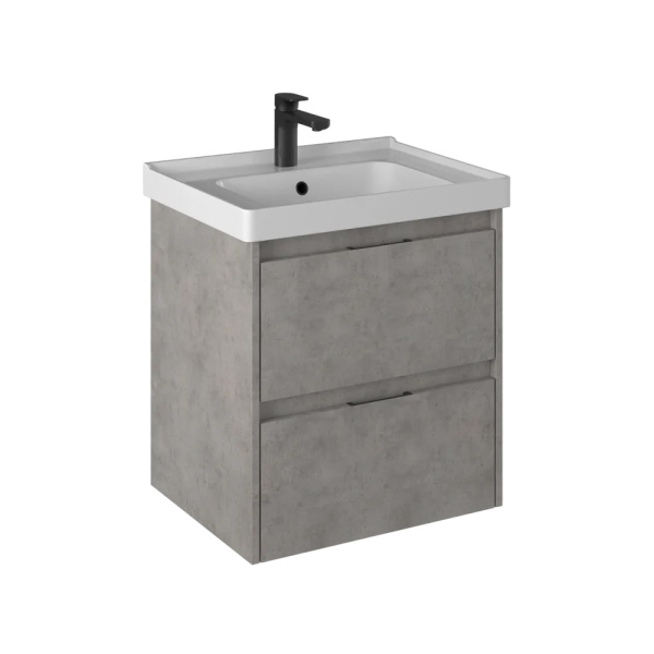 Тумба с раковиной Briz Чикаго 60 светло-серый бетон
