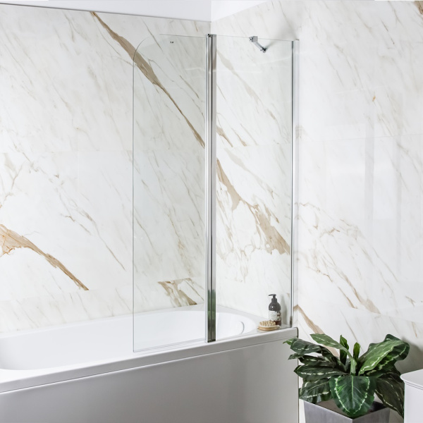 Шторка на ванну AVS Асти Дуо 100 правая профиль хром, прозрачное стекло