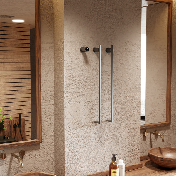 Полотенцесушитель электрический Terminus Рондо П2 35x76 оружейная сталь