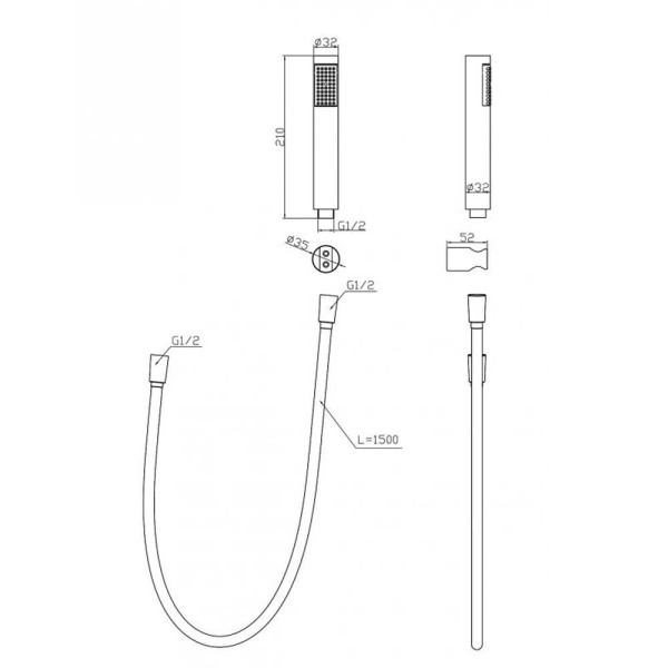 Душевой гарнитур BelBagno UNO-DFS-CRM хром