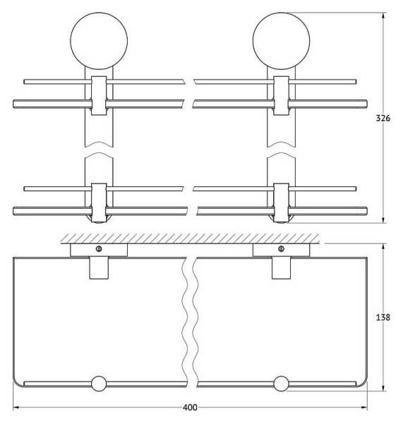 Полка стеклянная двойная Harmonie Artwelle HAR 037