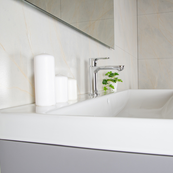 Тумба 1000 2ящ подвес + Раковина 02 Эмаль Платина мат ВЕРНИСАЖ AVS