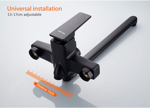 Смеситель универсальный Accoona H124F A71124F черный матовый