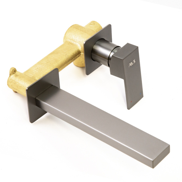 Смеситель для раковины AVS Cube с внутренней частью, оружейная сталь