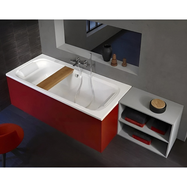 Ванна из искусственного камня Jacob Delafon Elite Flight 180x80 белая с ножками и экраном