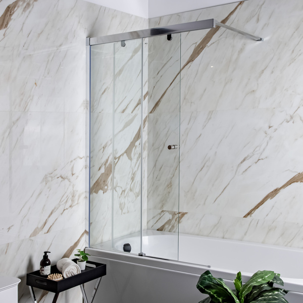 Шторка на ванну AVS Перла 100 L профиль хром, стекло прозрачное