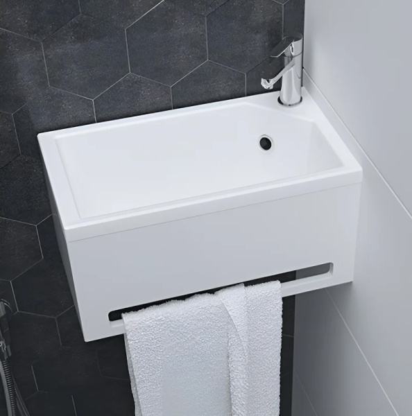 Панель с раковиной Marka One Tiny XS Mini 39x22 R белая