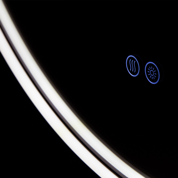 Зеркало с подсветкой AVS AZ 80 см, антипар, черное матовое