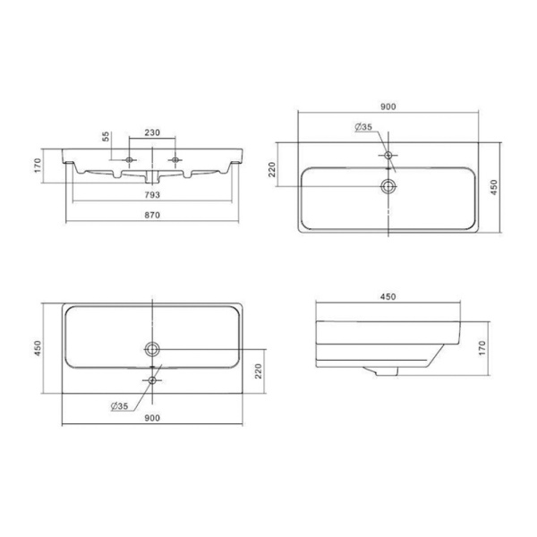 Тумба с раковиной 90 см Сканди Акватон 1A2519K0SDZ90