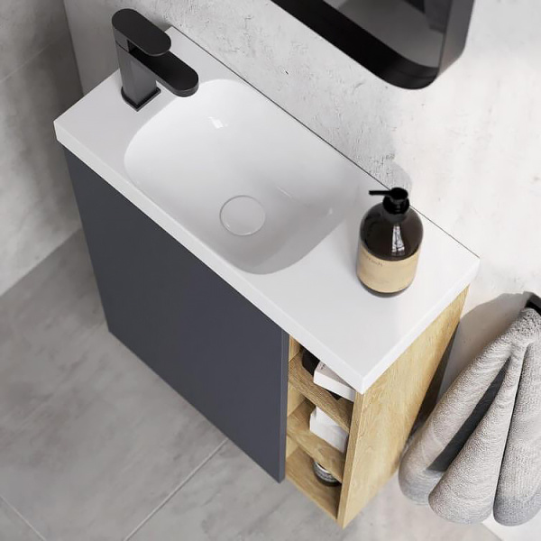 Тумба с раковиной Aqwella Alba ALB0106LDD+ALB0706GRМ 60 серая матовая