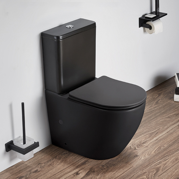 Унитаз-компакт AVS Импульс безободковый, черный матовый