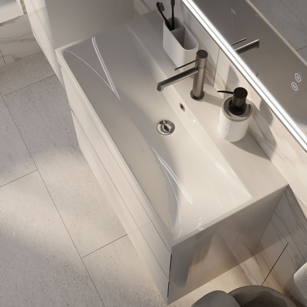 Тумба с раковиной AVS Гармония 80 SL белая