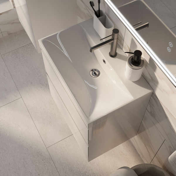 Тумба с раковиной AVS Гармония 60 SL белая