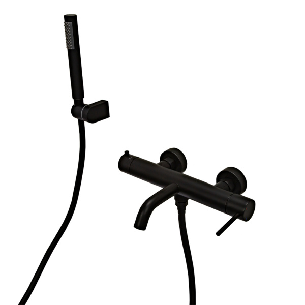 Смеситель для ванны с душем AVS Slimmer черный матовый