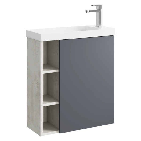 Тумба с раковиной Aqwella Alba ALB0106RLS+ALB0706GRМ 60 серая матовая