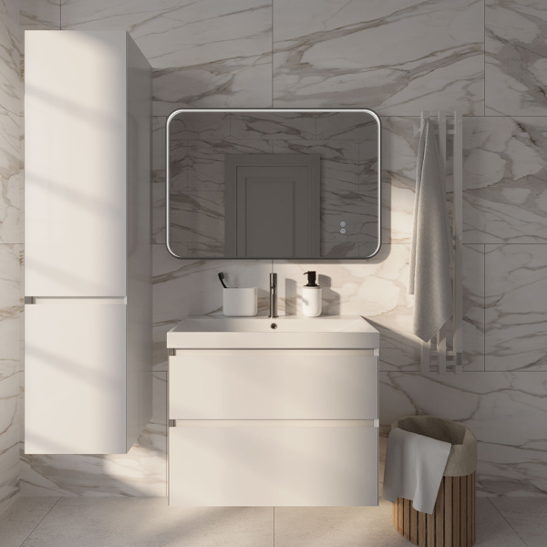 Тумба с раковиной AVS Гармония 80 SL белая