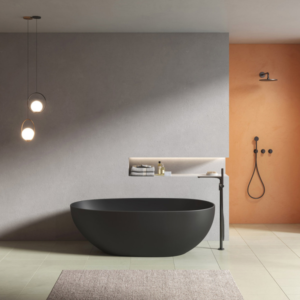 Акриловая ванна AVS Магия 180x85 черная матовая, с донным клапаном