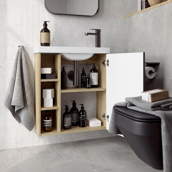 Тумба с раковиной Aqwella Alba ALB0106RDD+ALB0706GRМ 60 серая матовая