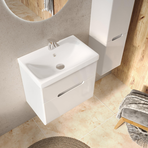 Тумба с раковиной RAVAL Moduo Slim 60 белая