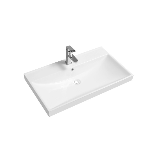 Тумба с раковиной AVS Гармония 80 платина матовая (раковина 02 белая глянцевая)