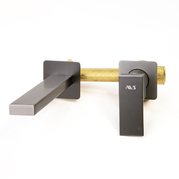 Смеситель для раковины AVS Cube с внутренней частью, оружейная сталь