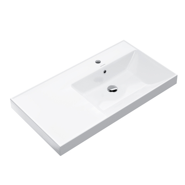 Тумба с раковиной Kerama Marazzi Cubo 90 R мальва матовая-древесная