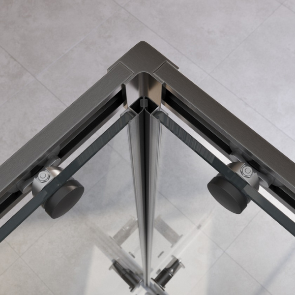 Душевой уголок Cezares Relax RELAX-304-A-2-100-C-GM 100х100 профиль оружейная сталь, прозрачное стекло