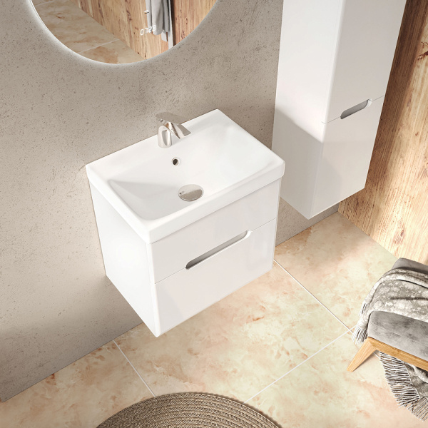 Тумба с раковиной RAVAL Moduo Slim 50 белая