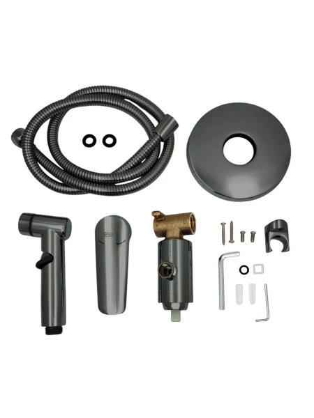 Гигиенический душ со смесителем ESKO Lagos SMHLGGM оружейная сталь