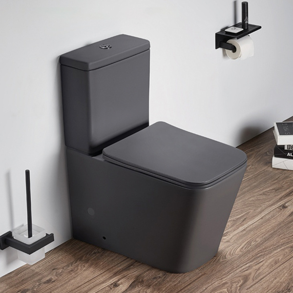 Унитаз-компакт AVS Атом безободковый, темно-серый матовый