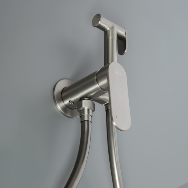 Гигиенический душ со смесителем AVS Beauty оружейная сталь