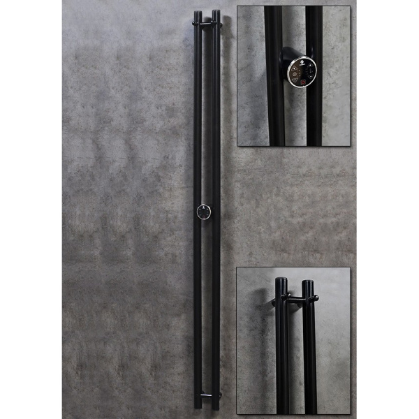 Полотенцесушитель электрический Terminus Duo Круг 160x11,4 чёрный матовый