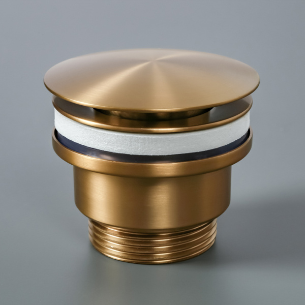 Донный клапан AVS универсальный, брашированное золото