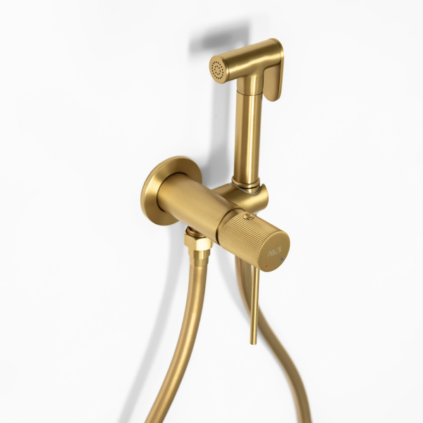 Гигиенический душ со смесителем AVS Pulse брашированное золото