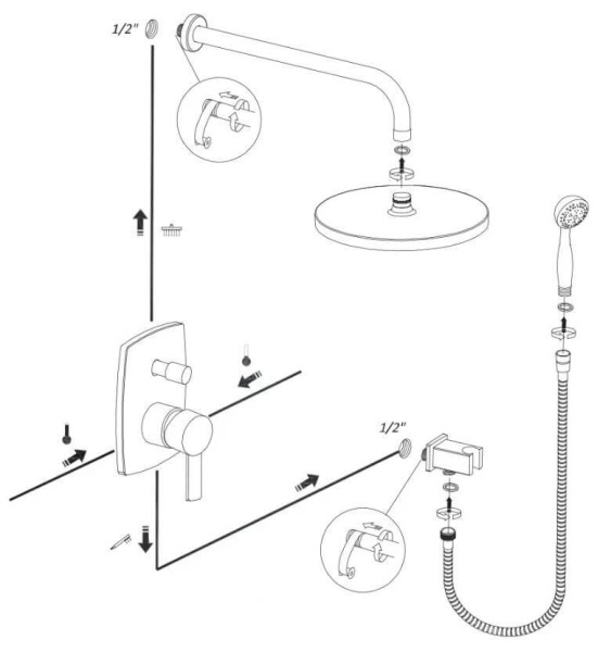 Комплект скрытого монтажа для душа START XTREME CLEVER 60694