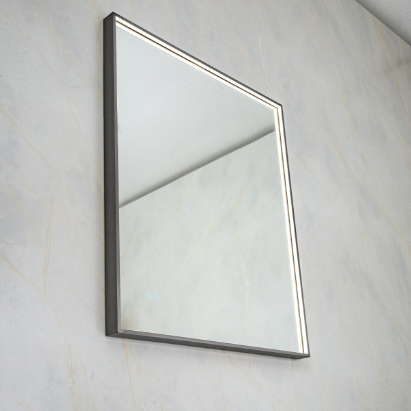 Зеркало с подсветкой AVS ZH 75x90 см, антипар, оружейная сталь