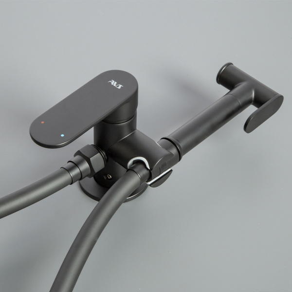 Гигиенический душ со смесителем AVS Beauty черный матовый