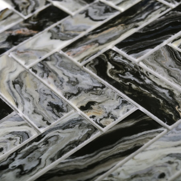 Мозаика Bonaparte Hadar Black 26,8x28,6 стеклянная