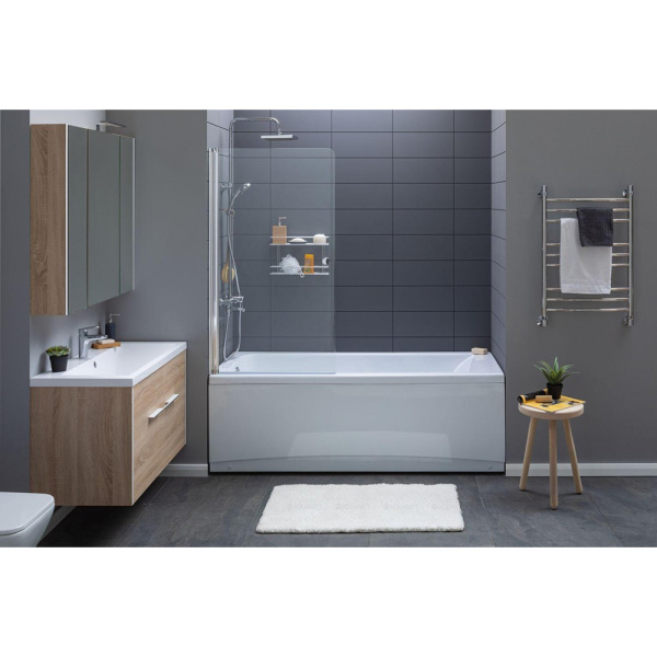 Акриловая ванна Aquanet Bright 165x70 белая, c каркасом и экраном