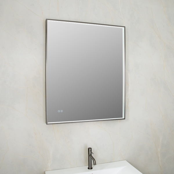 Зеркало с подсветкой AVS ZH 75x90 см, антипар, оружейная сталь